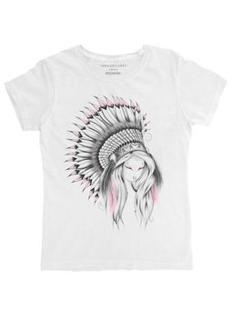 THREADCURRY - Native and Wild Girls Graphic Printed T-Shirt - White