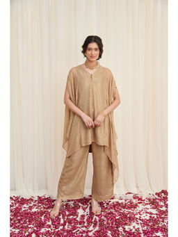 RIRASA - Beige Embellished Kurta with Pant (Set of 2)
