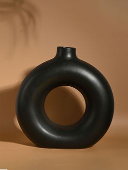 PUREZENTO - Donut Vase In Color Black