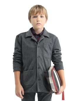 RARE ONES - Grey Cotton Blend Full Sleeves Jacket