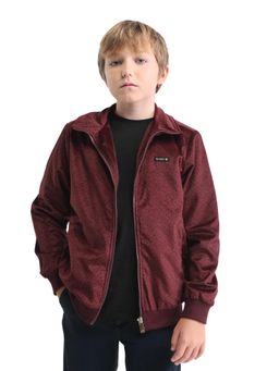RARE ONES - Maroon Polyester Full Sleeves Jacket