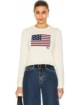 POLO RALPH LAUREN - Flag Long Sleeve Pullover Sweater