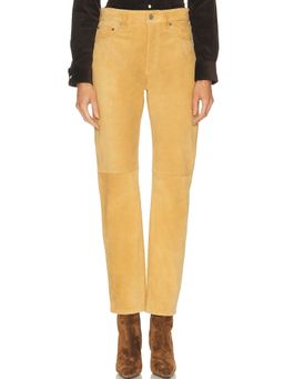 POLO RALPH LAUREN - Suede Straight Leg Pant