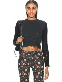 R13 - Combo Sleeve Baby Crewneck Sweater