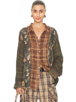 R13 - Multi-strip Drop Neck Shirt