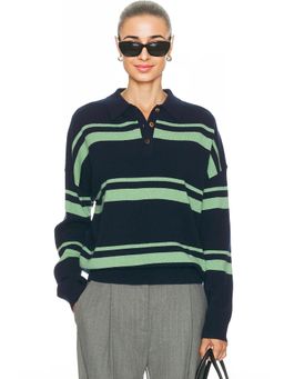 RENGGLI - Cashmere Striped Polo Top