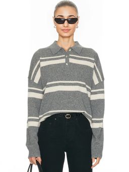 RENGGLI - Cashmere Striped Polo Top