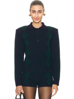 Retrofete - Nicolina Embellished Polo Top