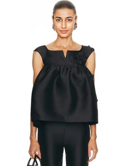 Shushu/Tong - Notched Fluffy Sleeveless Top