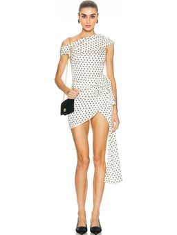 self-portrait - Polka Dot SatinDress