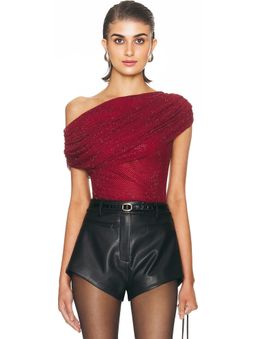self-portrait - Rhinestone Drape Top