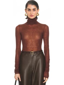 Sprwmn - Long Sleeve Mock Neck Top