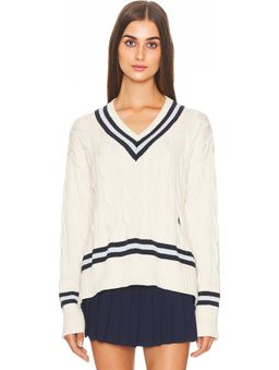Sporty & Rich - Cableknit V Neck Sweater