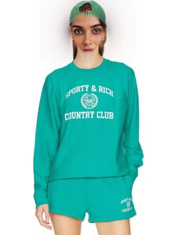 Sporty & Rich - Varsity Crest Soft Crewneck Sweatshirt
