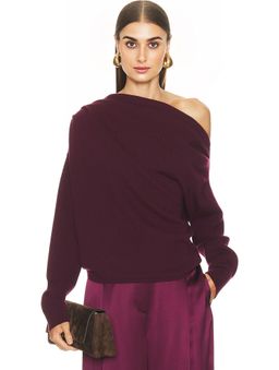 The Sei - Long Sleeve Asymmetrical Drape Sweater