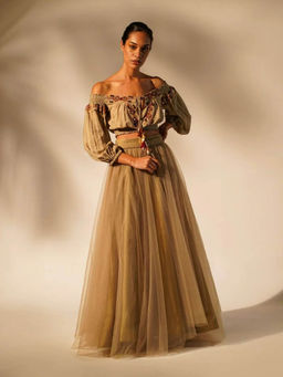 Nikita Mhaisalkar - Beige Tulle Skirt
