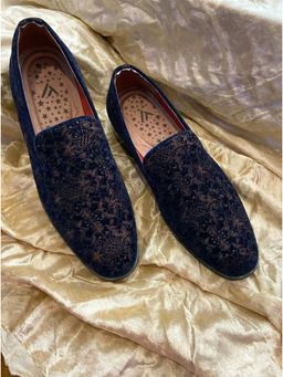 Alberto Torresi - Men's Partywear Slip-on Blue Loafers
