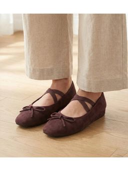 Pair ie Tales - Women'S Brown Bow and Strap Ballerina