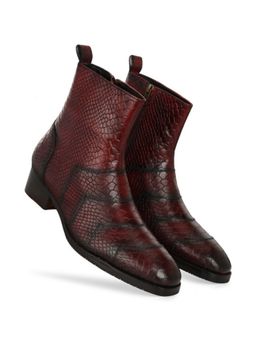 Mille Dollari - Men's Leather Textured Side-Zip Casual Boots