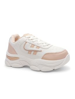 JQR - Siyana White And Pink Women Sneakers