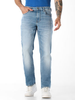 Jack & Jones - Blue 5 Pocket Clark Straight Fit Jeans