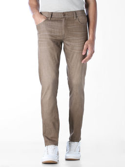 Jack & Jones - Beige 5 Pocket Glenn Slim Fit Jeans