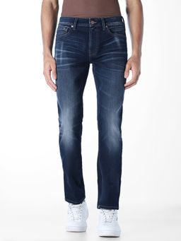 Jack & Jones - Navy Blue Washed Cropped Anti Fit Jeans