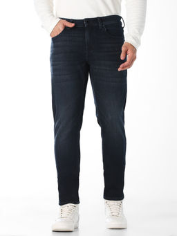 Jack & Jones - Blue 5 Pocket Bark Cropped Slim Fit Jeans