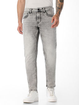 Jack & Jones - Grey Bark Cropped Slim Fit Jeans