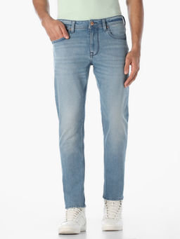 Jack & Jones - Light Blue Bark Cropped Slim Fit Jeans