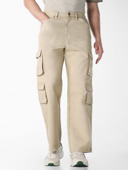 Jack & Jones - Beige 8 Pocket Dario Loose Fit Jeans