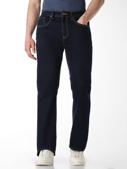 Jack & Jones - Navy Blue Contrast Stitch Cliff Jeans