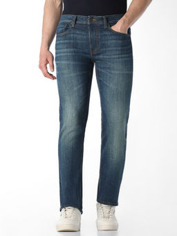 Jack & Jones - Blue Washed Clark Straight Fit Jeans