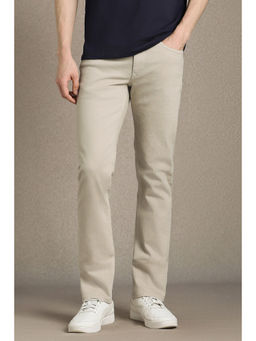 Louis Philippe - Beige Dark Slim Fit Jeans