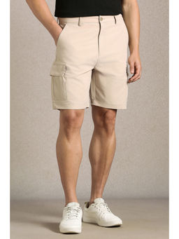 Louis Philippe - Beige Solid Shorts