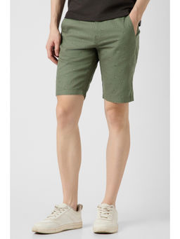 Peter England - Green Print Casual Shorts