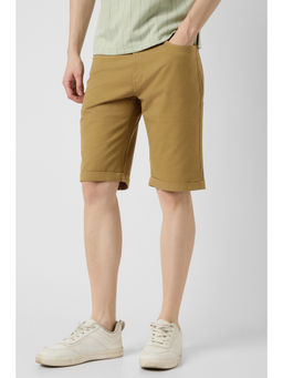 Peter England - Khaki Solid Casual Shorts