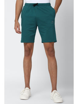 Peter England - Green Solid Casual Shorts