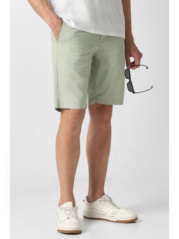 Van Heusen - Green Solid Casual Shorts