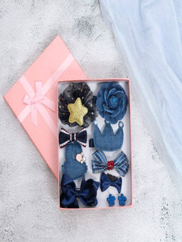 Yellow Bee - Fashionable Hair Clips Set - Blue