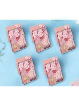 Yellow Bee - Cute Hair Clips Set For Girls - Pink - Pack of 5)