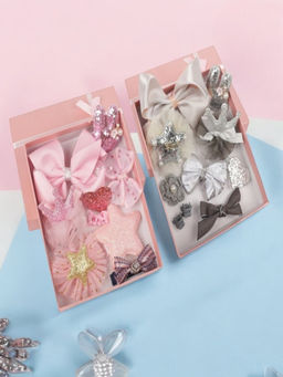 Yellow Bee - Cute Hair Clips Set For Girls - Pink And Silver (Pack of 2)