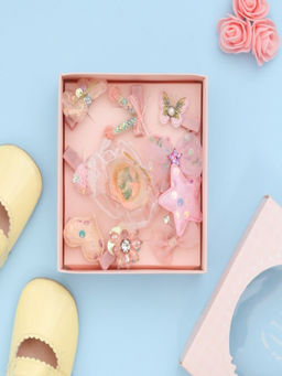 Yellow Bee - Girls Enchanting Hair Clips Set - Peach (Pack of 10)