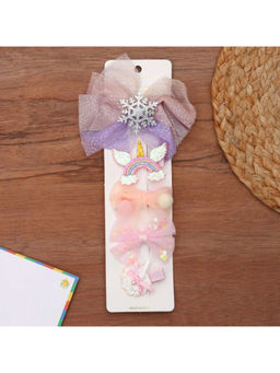 Yellow Bee - Charming Embellished Alligator Hair Clips For Girls - Multicolor (Pack of 5)