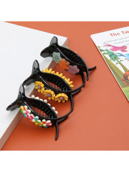 Yellow Bee - Star And Flower Banana Hair Clutcher For Girls - Multicolor (Pack of 3)