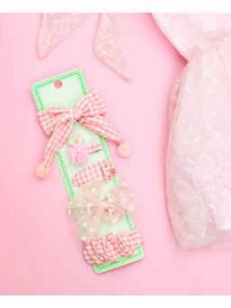 Yellow Bee - Bow Hair Clip Quintet For Girls - Pink (Pack of 5)