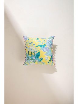 Freedom Tree - Damask Rose Cotton Duck Multi-Color Cushion Cover - 16x16 Inches