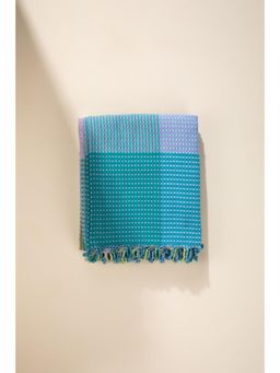 Freedom Tree - Code Checks Recycled Cotton Blue Bedcover