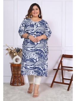 Gahan - Stylish & Comfortable Print Womens Kurta - Blue