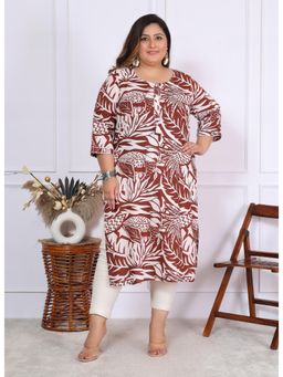 Gahan - Stylish & Comfortable Print Womens Kurta - Brown